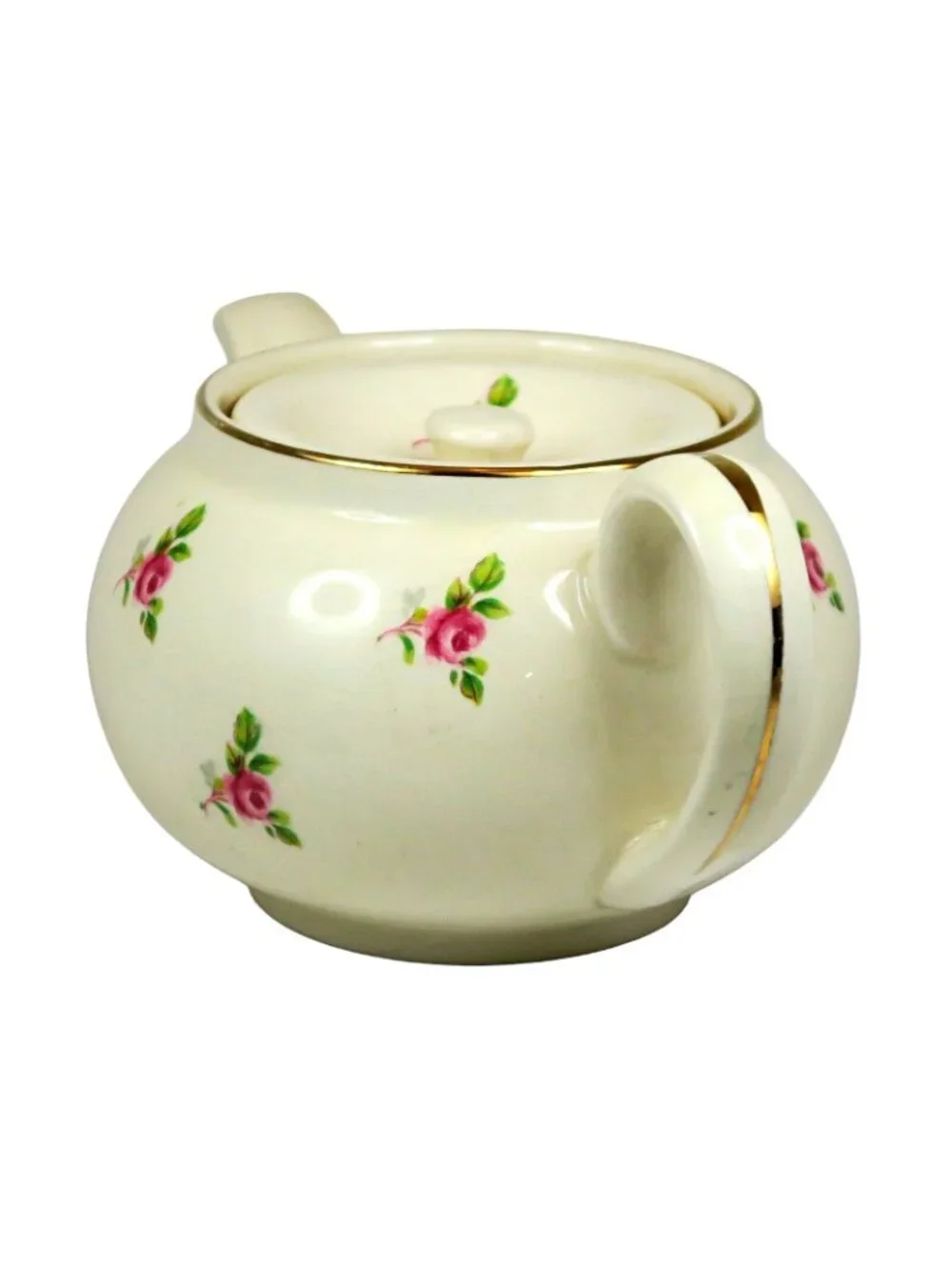 Sampson Bridgwood 14oz Floral Teapot c1950s Roses #42 Mold Made in England